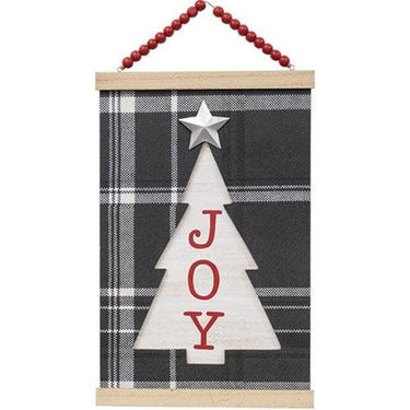 Joy Christmas Tree Scroll Plaque - The Fox Decor